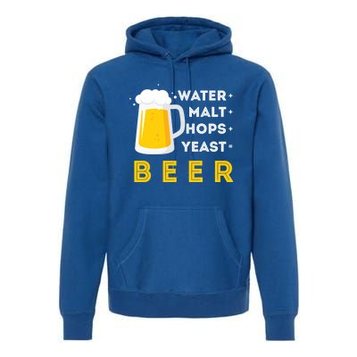 Craft Beer And Homebrewing Or Water Malt Hops Yeast Beer Gift Premium Hoodie