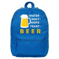 Craft Beer And Homebrewing Or Water Malt Hops Yeast Beer Gift 16 in Basic Backpack