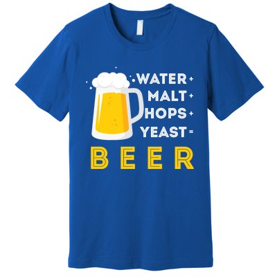 Craft Beer And Homebrewing Or Water Malt Hops Yeast Beer Gift Premium T-Shirt