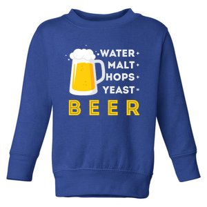 Craft Beer And Homebrewing Or Water Malt Hops Yeast Beer Gift Toddler Sweatshirt