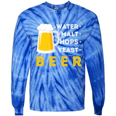 Craft Beer And Homebrewing Or Water Malt Hops Yeast Beer Gift Tie-Dye Long Sleeve Shirt