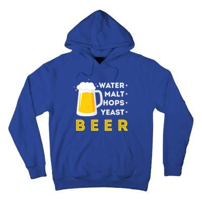 Craft Beer And Homebrewing Or Water Malt Hops Yeast Beer Gift Tall Hoodie