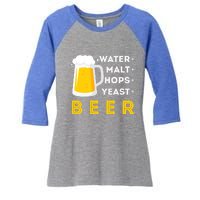 Craft Beer And Homebrewing Or Water Malt Hops Yeast Beer Gift Women's Tri-Blend 3/4-Sleeve Raglan Shirt