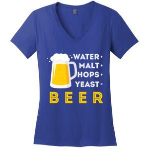 Craft Beer And Homebrewing Or Water Malt Hops Yeast Beer Gift Women's V-Neck T-Shirt