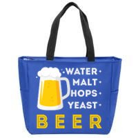 Craft Beer And Homebrewing Or Water Malt Hops Yeast Beer Gift Zip Tote Bag