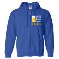 Craft Beer And Homebrewing Or Water Malt Hops Yeast Beer Gift Full Zip Hoodie