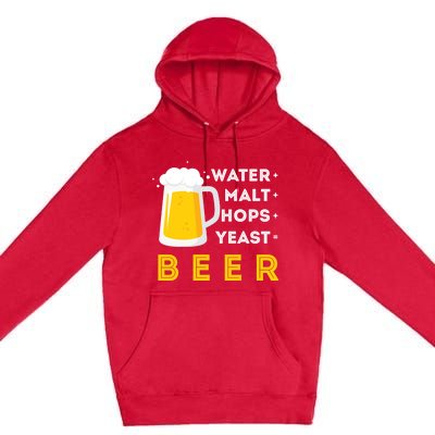 Craft Beer And Homebrewing Or Water Malt Hops Yeast Beer Gift Premium Pullover Hoodie