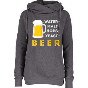 Craft Beer And Homebrewing Or Water Malt Hops Yeast Beer Gift Womens Funnel Neck Pullover Hood