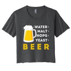 Craft Beer And Homebrewing Or Water Malt Hops Yeast Beer Gift Women's Crop Top Tee