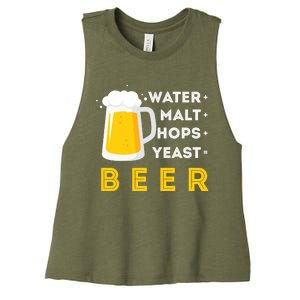 Craft Beer And Homebrewing Or Water Malt Hops Yeast Beer Gift Women's Racerback Cropped Tank