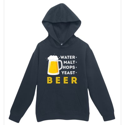 Craft Beer And Homebrewing Or Water Malt Hops Yeast Beer Gift Urban Pullover Hoodie