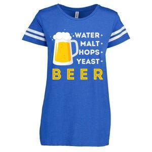 Craft Beer And Homebrewing Or Water Malt Hops Yeast Beer Gift Enza Ladies Jersey Football T-Shirt