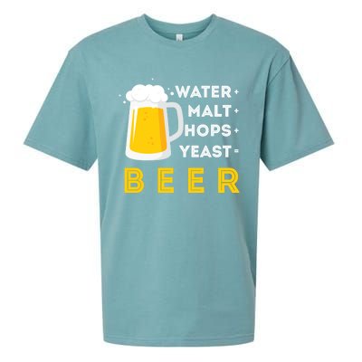 Craft Beer And Homebrewing Or Water Malt Hops Yeast Beer Gift Sueded Cloud Jersey T-Shirt