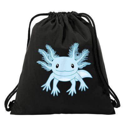 Cute Blue Axolotl Kawaii Aesthetic Axolotls Drawstring Bag