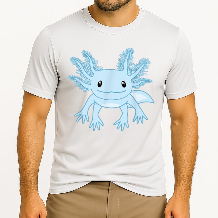 Cute Blue Axolotl Kawaii Aesthetic Axolotls Cooling Performance Crew T-Shirt
