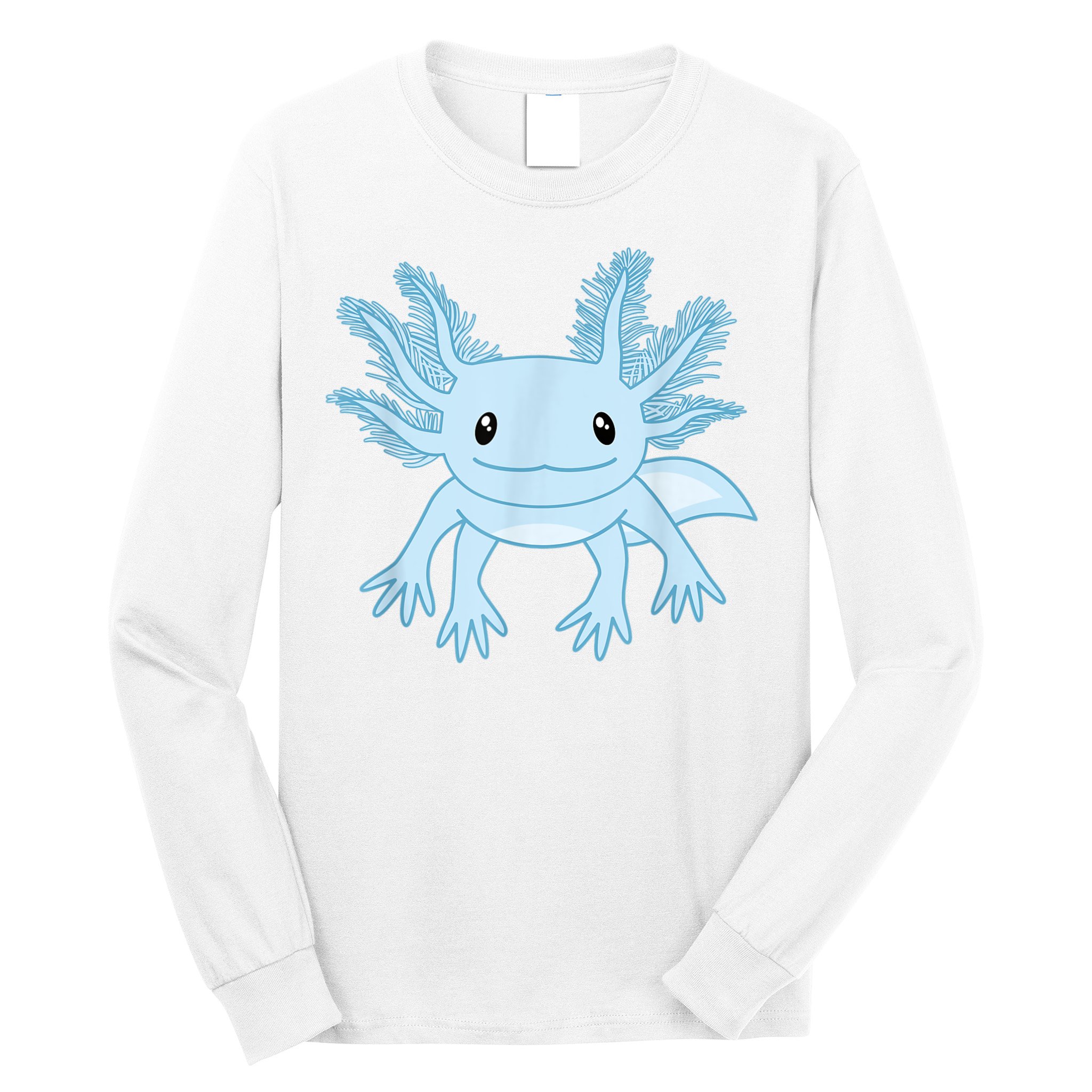 Cute Blue Axolotl Kawaii Aesthetic Axolotls Long Sleeve Shirt