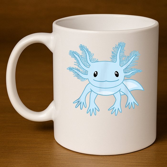 Cute Blue Axolotl Kawaii Aesthetic Axolotls 11oz C Handle Ceramic Mug