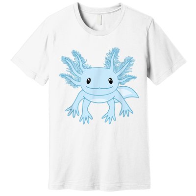 Cute Blue Axolotl Kawaii Aesthetic Axolotls Premium T-Shirt