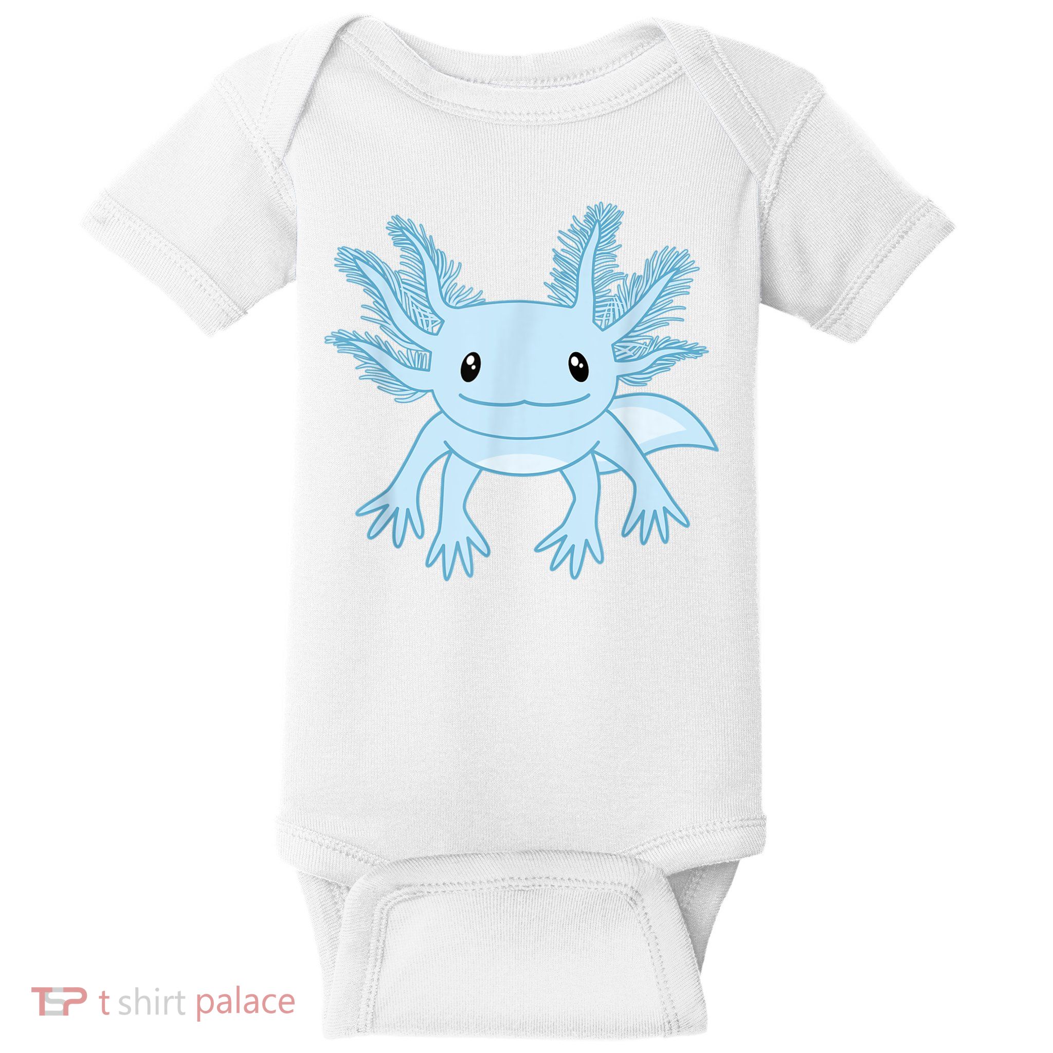 Cute Blue Axolotl Kawaii Aesthetic Axolotls Baby Bodysuit