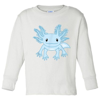 Cute Blue Axolotl Kawaii Aesthetic Axolotls Toddler Long Sleeve Shirt