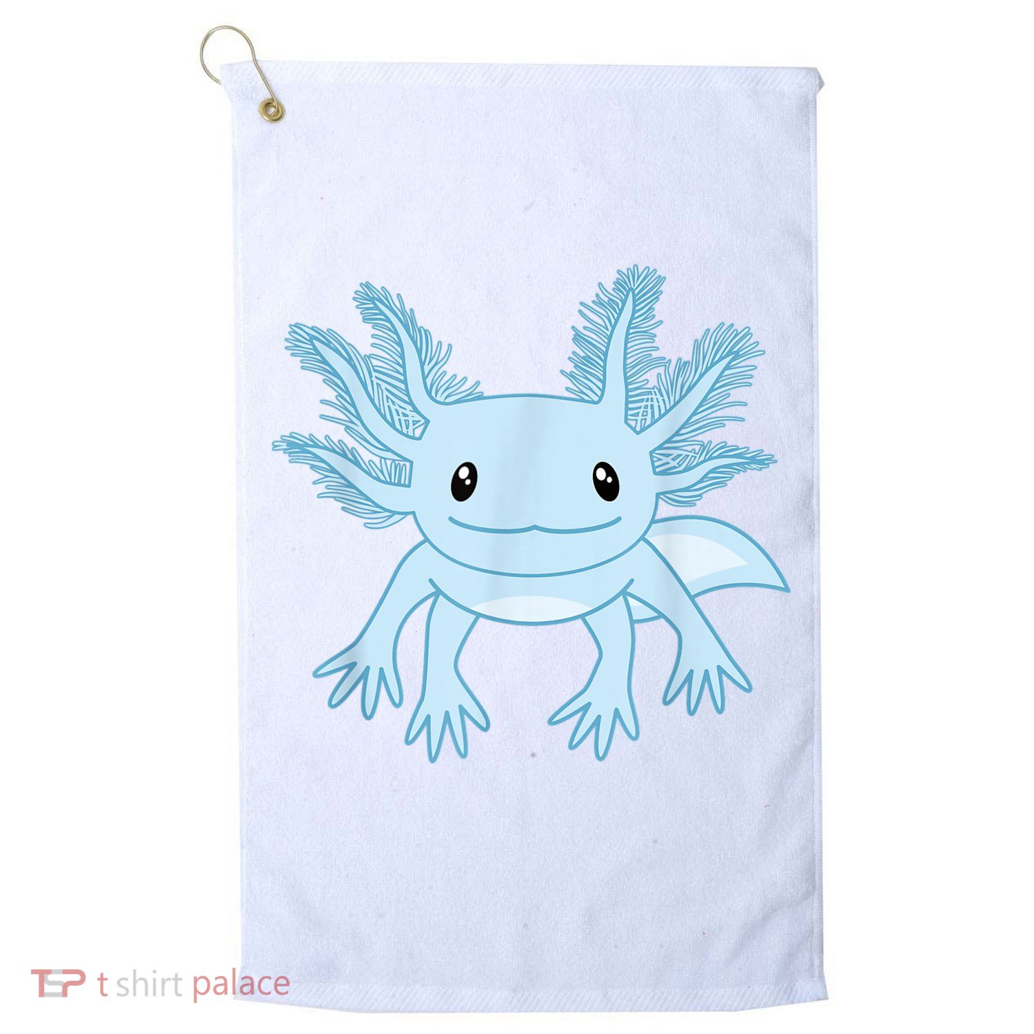 Cute Blue Axolotl Kawaii Aesthetic Axolotls Golf Towel