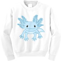 Cute Blue Axolotl Kawaii Aesthetic Axolotls Kids Sweatshirt