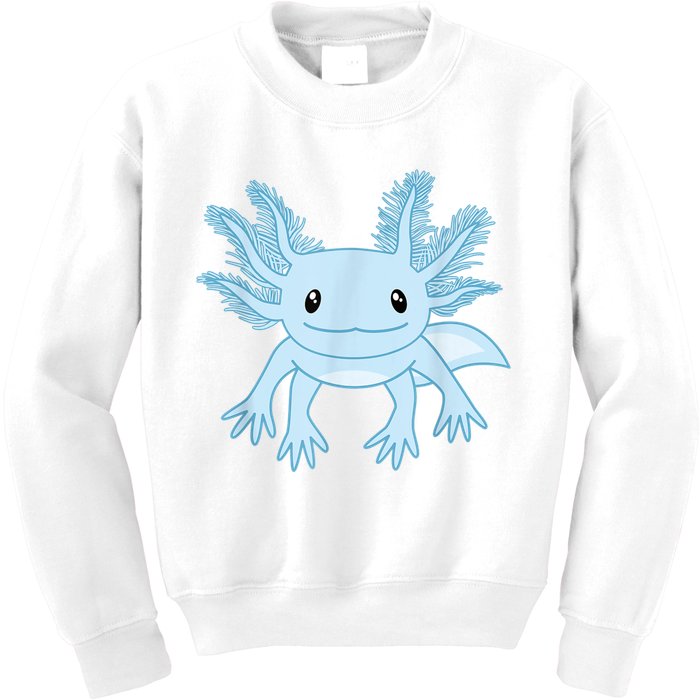 Cute Blue Axolotl Kawaii Aesthetic Axolotls Kids Sweatshirt