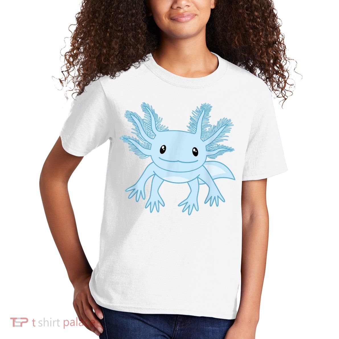 Cute Blue Axolotl Kawaii Aesthetic Axolotls Kids T-Shirt