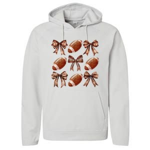 Coquette Bow American Football Thanksgiving Autumn Fall Yall Performance Fleece Hoodie