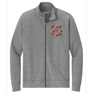 Coquette Bow American Football Thanksgiving Autumn Fall Yall Stretch Full-Zip Cadet Jacket