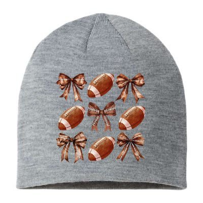 Coquette Bow American Football Thanksgiving Autumn Fall Yall Sustainable Beanie