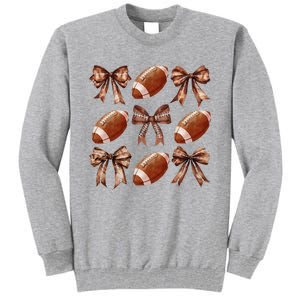 Coquette Bow American Football Thanksgiving Autumn Fall Yall Tall Sweatshirt