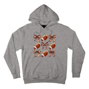 Coquette Bow American Football Thanksgiving Autumn Fall Yall Tall Hoodie