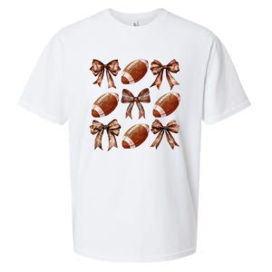 Coquette Bow American Football Thanksgiving Autumn Fall Yall Sueded Cloud Jersey T-Shirt