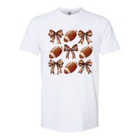 Coquette Bow American Football Thanksgiving Autumn Fall Yall Softstyle CVC T-Shirt