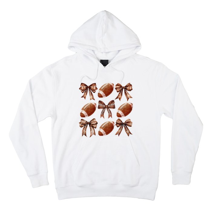 Coquette Bow American Football Thanksgiving Autumn Fall Yall Hoodie