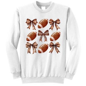 Coquette Bow American Football Thanksgiving Autumn Fall Yall Sweatshirt