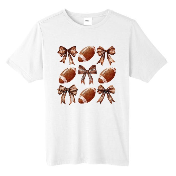 Coquette Bow American Football Thanksgiving Autumn Fall Yall Tall Fusion ChromaSoft Performance T-Shirt