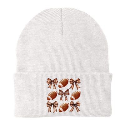 Coquette Bow American Football Thanksgiving Autumn Fall Yall Knit Cap Winter Beanie