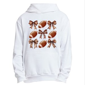 Coquette Bow American Football Thanksgiving Autumn Fall Yall Urban Pullover Hoodie