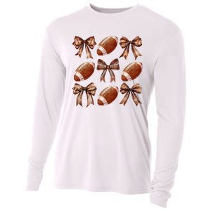 Coquette Bow American Football Thanksgiving Autumn Fall Yall Cooling Performance Long Sleeve Crew