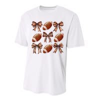 Coquette Bow American Football Thanksgiving Autumn Fall Yall Performance Sprint T-Shirt