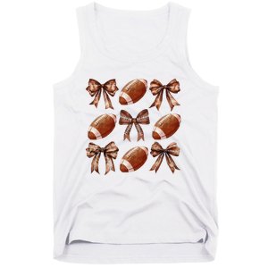 Coquette Bow American Football Thanksgiving Autumn Fall Yall Tank Top