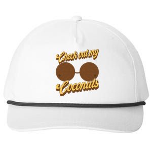 Coconut Bra Adult Check Out My Coconuts Shell Bra Snapback Five-Panel Rope Hat