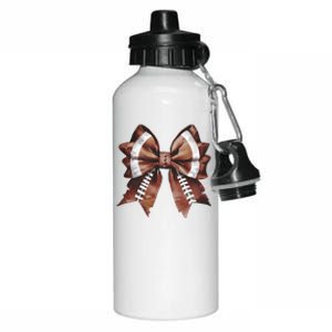 Coquette Bow American Football Thanksgiving Autumn Fall Aluminum Water Bottle 