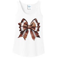 Coquette Bow American Football Thanksgiving Autumn Fall Ladies Essential Tank