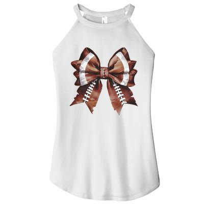 Coquette Bow American Football Thanksgiving Autumn Fall Women’s Perfect Tri Rocker Tank