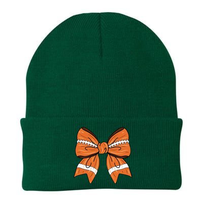 Coquette Bow American Football Thanksgiving Knit Cap Winter Beanie