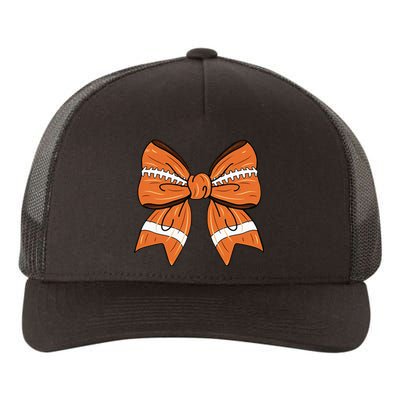 Coquette Bow American Football Thanksgiving Yupoong Adult 5-Panel Trucker Hat