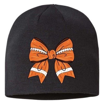 Coquette Bow American Football Thanksgiving Sustainable Beanie